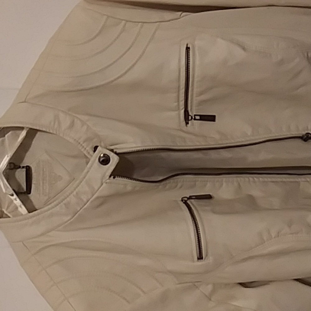 Joujou Pleather Off White Jacket 3X